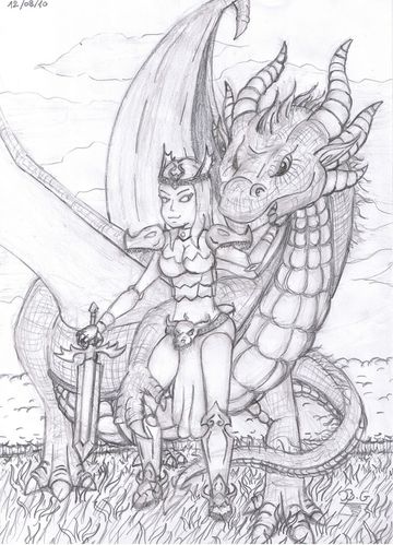 dragon + guerrier