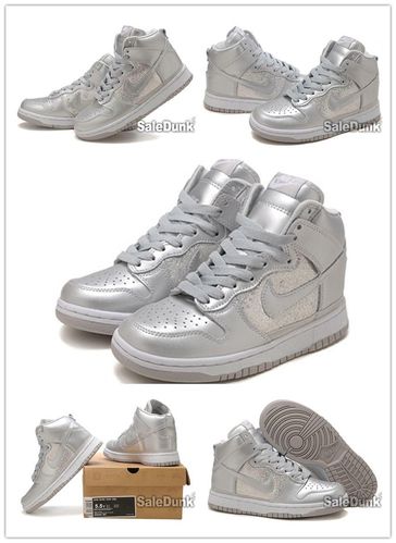 silver sequin nike dunks