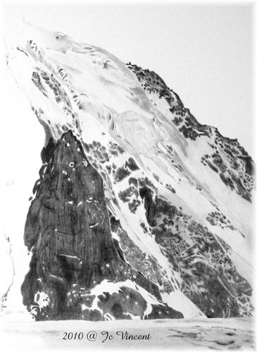 03 - dessin de montagnes enneigées