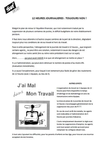 12 heures journalières