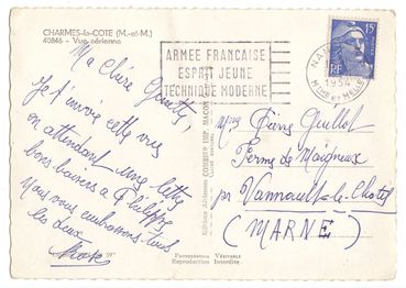 Carte postale de Charmes-la-Côte, verso
