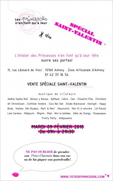 Flyer princesses st valentin