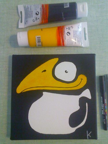 Numéro 2 peinture acrylique pingouin