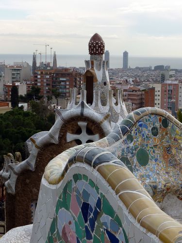 Parc Guell vue sur la sagrada Familia