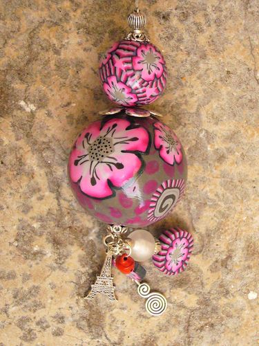 981-Boule Rose-Gris Pull Daisy