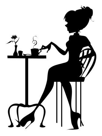 femme au café