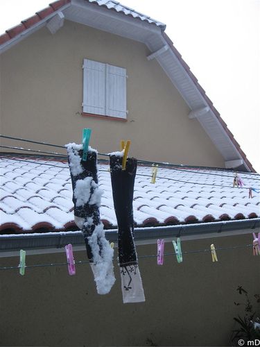 chaussettes sous la neige-border