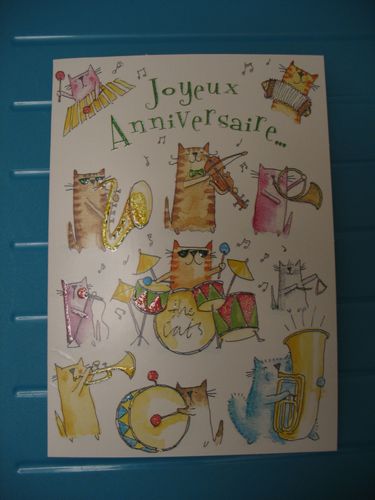 carte anniversaire chats