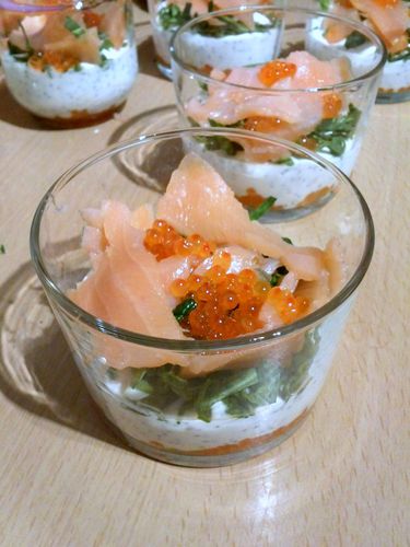 Verrine saumon pavot
