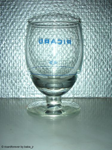 Verre Durobor Ecriture Ricard Bleu Fin Verso