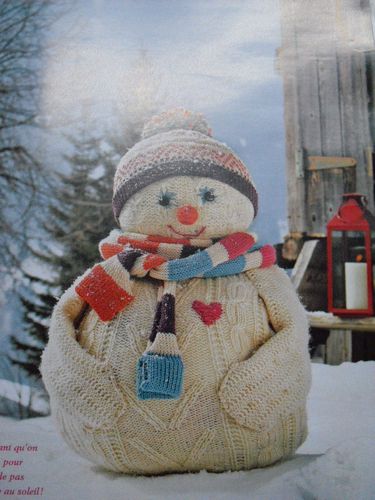 Bonhomme neige tricoté