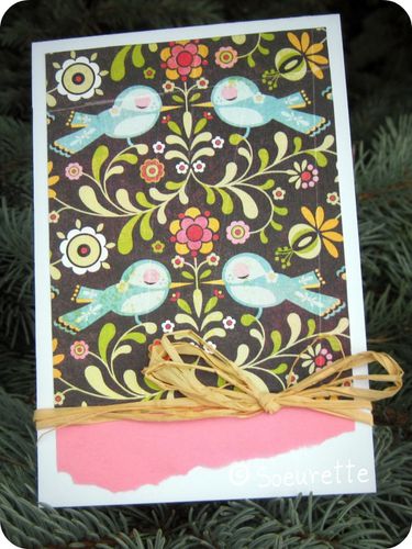 Scrap Soeurette Clean and Simple Carte Card Oiseaux Birds