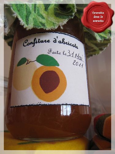 Etiquette confiture d'abricot, conserve d'abricot