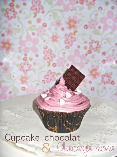 Cupcake chocolat glacage rose