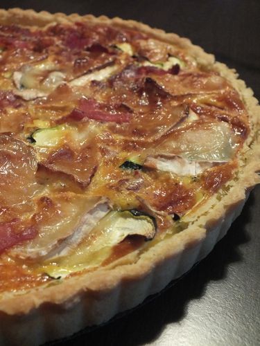 Tarte courgettes, chèvre et jambon fumé