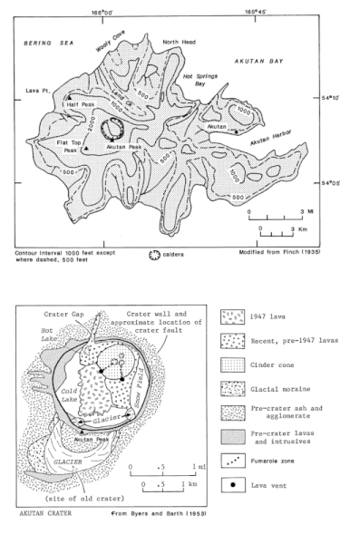 Akutan geol.map Byers and Barth (1953) AVO