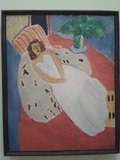 Henri Matisse, Jeune femme en blanc, fond rouge (modèle allongé, robe blanche), 1946 