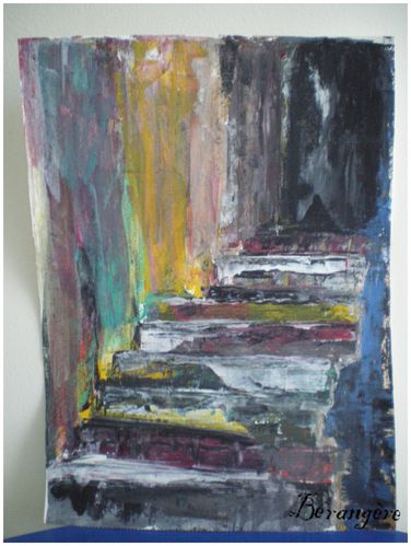 Escalier réalisé de mémoire - peinture abstraite - Le temps d'un instant