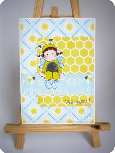 Scrap Inès Carte Card Bee Happy Girl Enfant Fille-copie-2