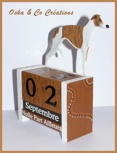 Whippet calendrier perpétuel façon art aborigène