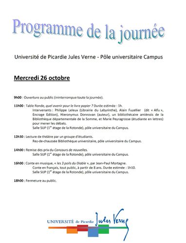 Programme Salon UPJV