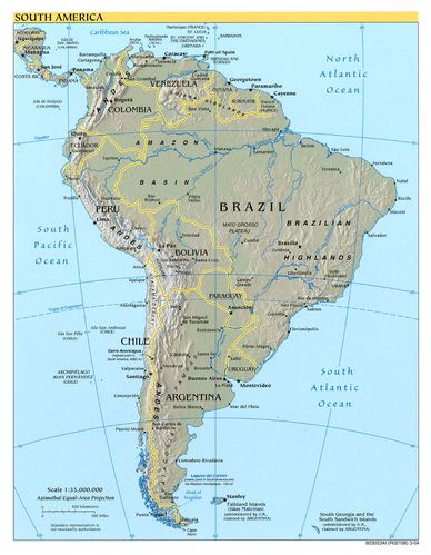 carte Amérique du sud