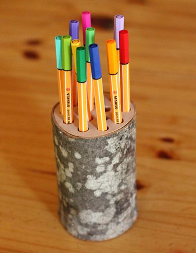 porte crayon tronc d arbre