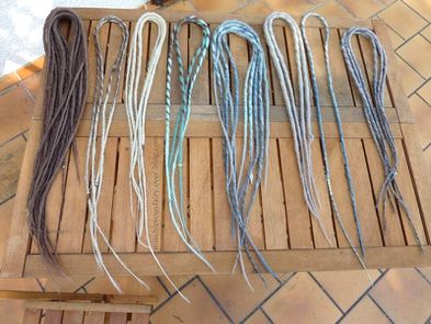 dreads synthetiques chatain platine turquoise gris5