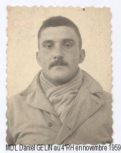 M.D.L. P.D.L. Daniel GELIN 4° R.H. date Novembre 1959