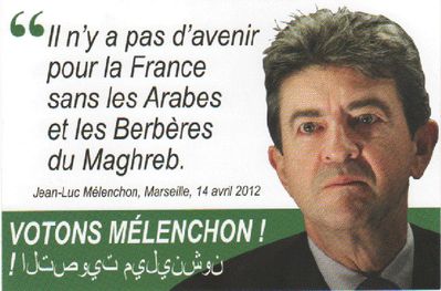 Cartelette FN Melenchon vote arabe