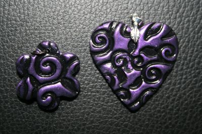 pendentifs floral violet