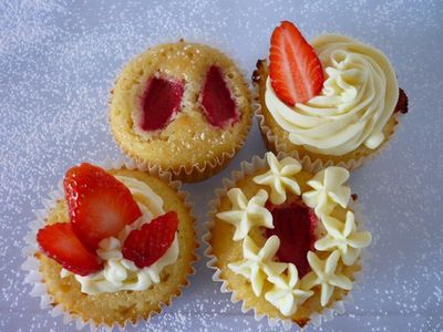 Cupcakes Fraises et chocolat Blanc