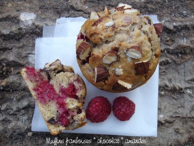 Muffins framboises chocolat amandes Plaisir equilibre