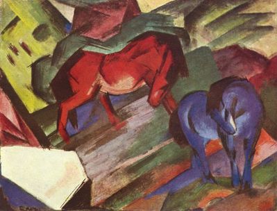 Cheval rouge et bleu de Franz Marc (1912).