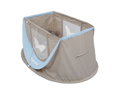 Lit bébé parapluie bleu et gris TEX BABY : le lit parapluie à Prix