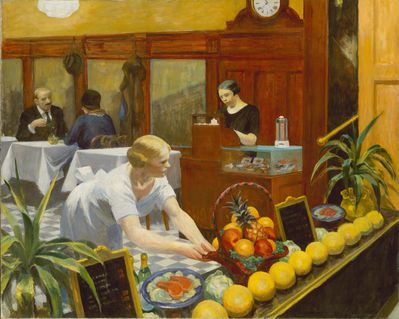 14 Café Hopper 1930 Tables pour dames Metropolitan NY