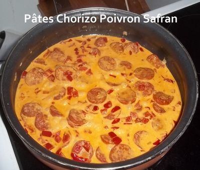 Pâtes chorizo poiv saf 1