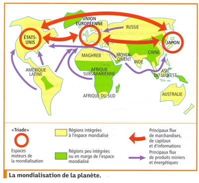 carte mondialisation planète