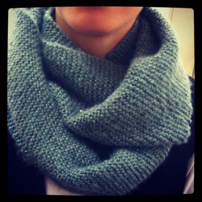 tricoter snood point mousse