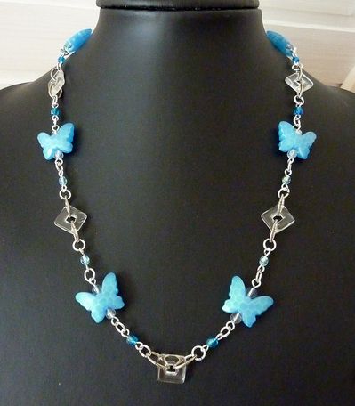 Papillons turquoise-cristal