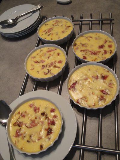 Crème brûlée jambon cru tomate séchée