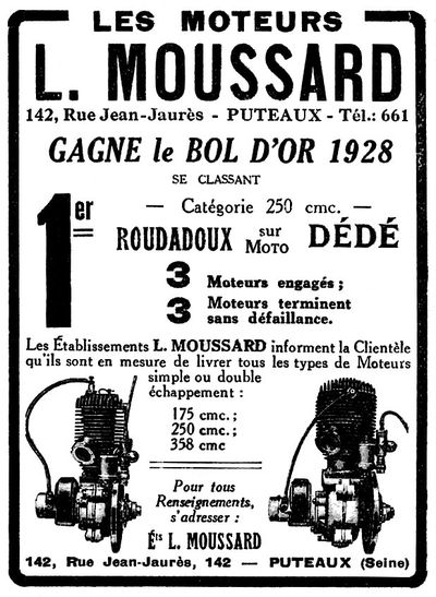 1928 Moussard Dé-Dé pub 606