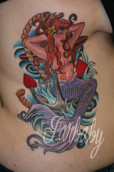 tattoos 0315 mermaid and anchor by jarbaby
