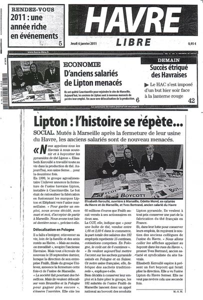 Article Le Havre Libre du 06.01. 2011