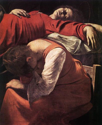 Caravage La mort de la Vierge, détails