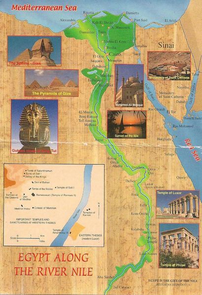 Cartes postales Map cards D Egypt along the river nile