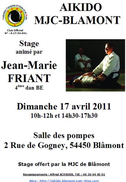 Stage Jean-Marie Friant