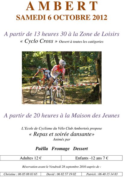Affiche Cyclo Cross et Paella