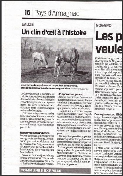 Article Sud Ouest 15 mars 2010