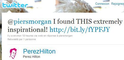Perez Hilton answers to Piers Morgan about Madonna on Twitter